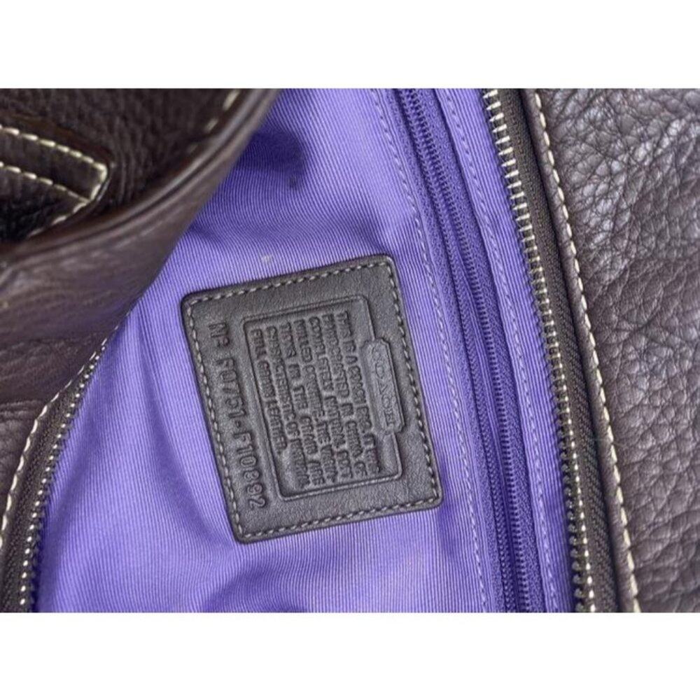 coach medium bag handbag brown leather shoulder ba - Picture 10 of 10